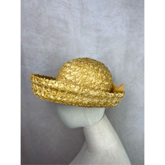 Vintage 1960s Mod Straw Woven Hat - Picture 3 of 7